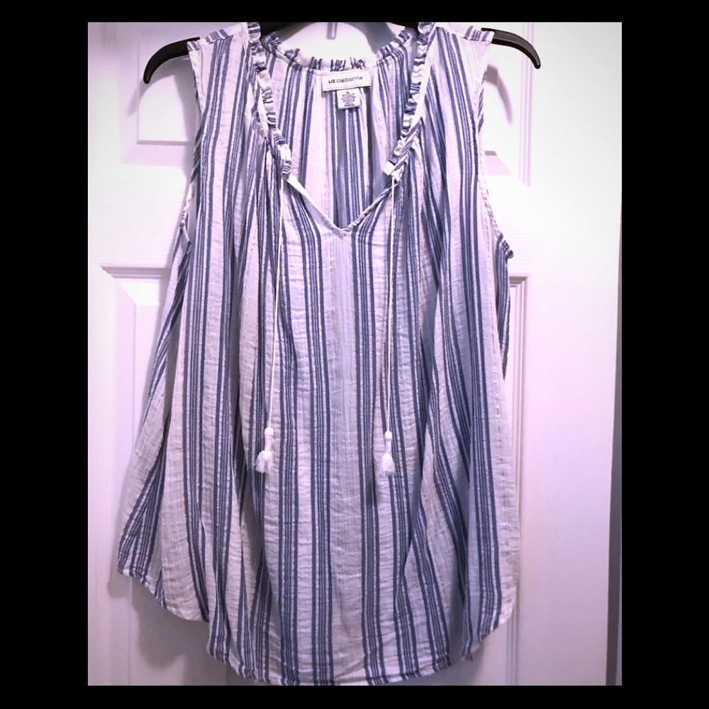 Liz Claiborne sleeveless striped top